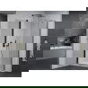Mexen Pretoria cabine de douche pivotante 100 x 100 cm, transparente, noire + receveur plat - 852-100-100-70-00-4010B