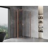Mexen Mist T cabine de douche pivotante 80 x 80 cm, transparent, cuivre brossé - 8A4T-080-080-65-00