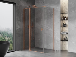 Mexen Mist T cabine de douche pivotante 110 x 70 cm, transparent, cuivre brossé - 8A4T-110-070-65-00