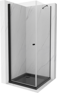 Mexen Pretoria cabine de douche pivotante 70 x 70 cm, transparente, noire + receveur de douche plat, noir