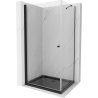 Mexen Pretoria cabine de douche pivotante 70 x 100 cm, transparent, noir + receveur Flat, noir - 852-070-100-70-00-4070B