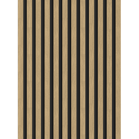 Mexen Lam-B lattes murales 275 x 30 cm, panneau HDF 4 mm, placage technique, Noyer Lin - S100-275307-3015-015