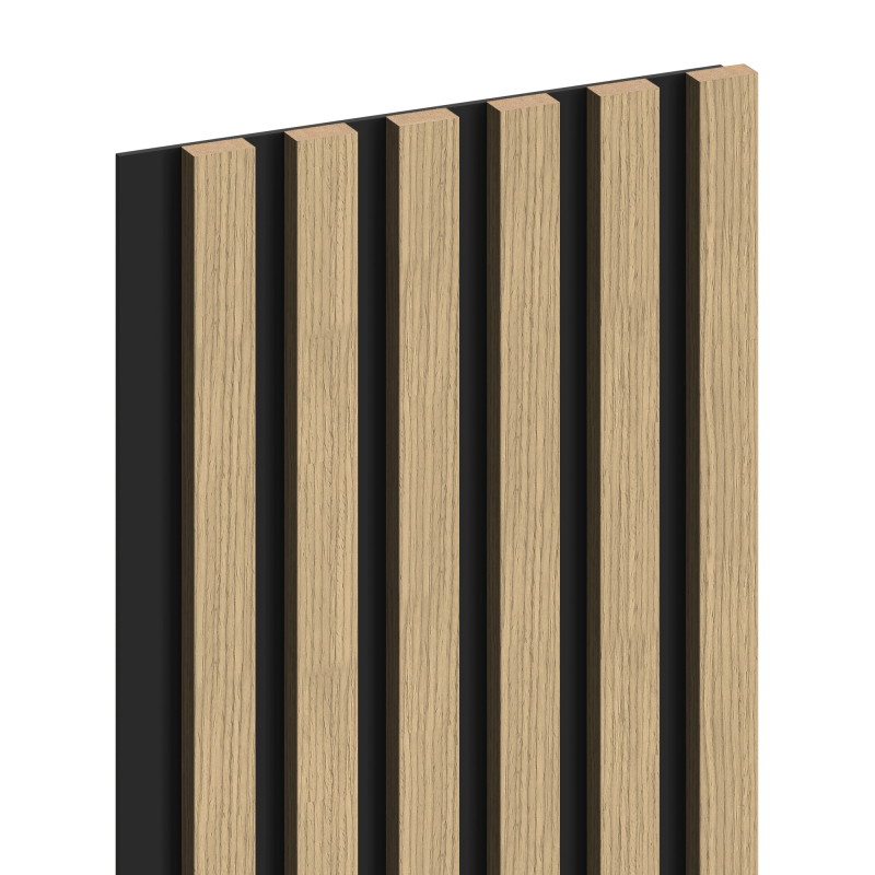 Mexen Lam-B lattes murales 275 x 30 cm, panneau HDF 4 mm, placage technique, Noyer Lin - S100-275307-3015-015
