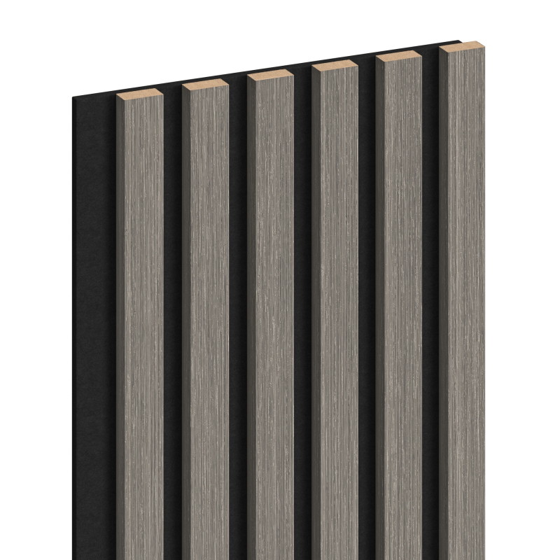 Mexen Lam-F lamelles murales acoustiques 275 x 30 cm, feutre 8 mm, placage technique, Chêne Argenté - S105-275307-3015-007