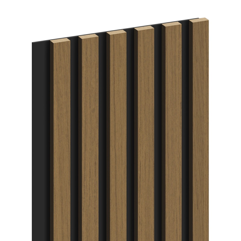 Mexen Lam-B lamelles murales 275 x 30 cm, panneau HDF 4 mm, placage technique, Teck Doré - S100-275307-3015-014