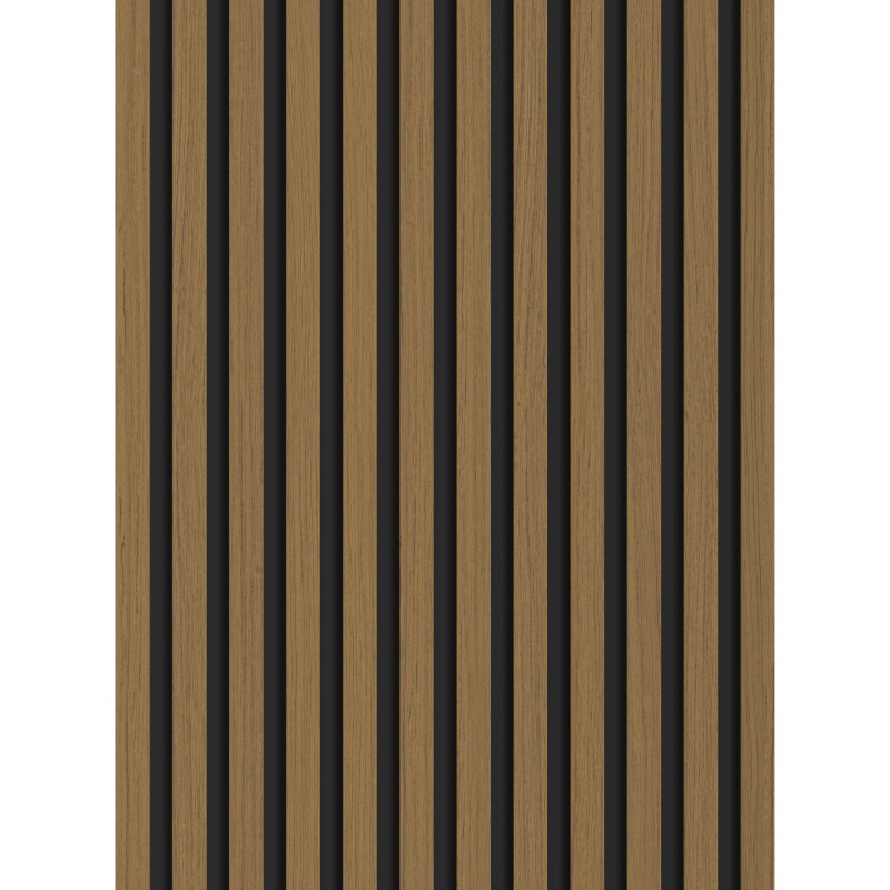 Mexen Lam-B lamelles murales 275 x 30 cm, panneau HDF 4 mm, placage technique, Teck Doré - S100-275307-3015-014