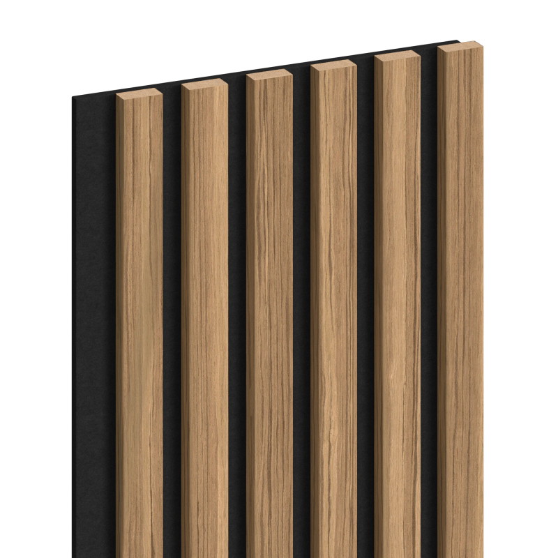 Mexen Lam-F lamelles murales acoustiques 275 x 30 cm, feutre 8 mm, placage technique, Noyer Clair - S105-275307-3015-017