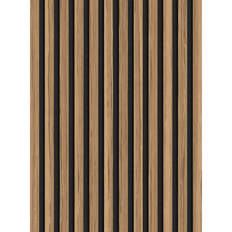 Mexen Lam-F lamelles murales acoustiques 275 x 30 cm, feutre 8 mm, placage technique, Noyer Clair - S105-275307-3015-017