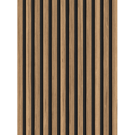 Mexen Lam-F lamelles murales acoustiques 275 x 30 cm, feutre 8 mm, placage technique, Noyer Clair - S105-275307-3015-017