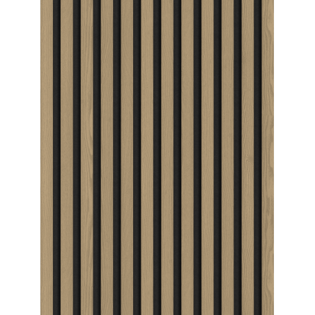 Mexen Lam-F lamelles murales acoustiques 275 x 30 cm, feutre 8 mm, placage technique, Chêne Noble - S105-275307-3015-004