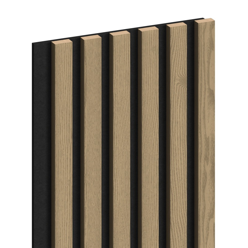 Mexen Lam-F lamelles murales acoustiques 275 x 30 cm, feutre 8 mm, placage technique, Chêne Noble - S105-275307-3015-004