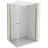 Mexen Mist-F Duo cabine de douche pliante droite 70 x 100 cm, transparent, or brossé - 8A6-070L-100P-55-00