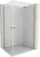Mexen Mist-F Duo cabine de douche pliante droite 70 x 100 cm, transparent, or brossé - 8A6-070L-100P-55-00