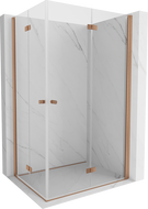 Mexen Mist-F Duo cabine de douche pliante droite 100 x 110 cm, transparent, cuivre brossé - 8A6-100L-110P-65-00