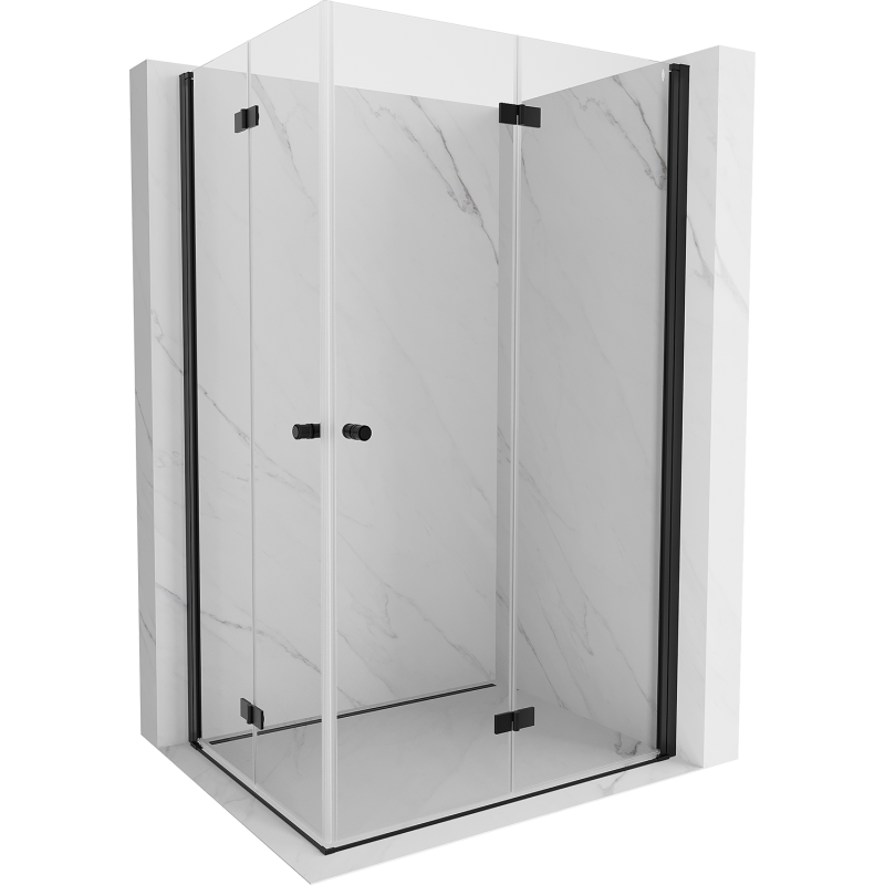 Mexen Mist-F Duo cabine de douche pliante 75 x 120 cm, transparent, noir - 8A6-075L-120P-70-00