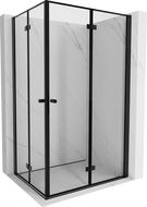 Mexen Mist-F Duo cabine de douche pliable droite 80 x 110 cm, cadre noir, noir - 8A6-080L-110P-70-70