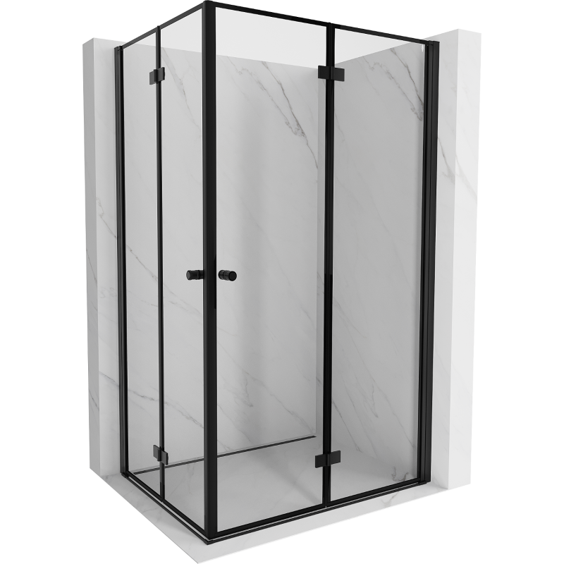 Mexen Mist-F Duo cabine de douche pliante droite 70 x 120 cm, cadre noir, noir - 8A6-070L-120P-70-70