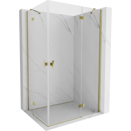 Mexen Mist H Duo cabine de douche à charnière 75 x 95 cm, transparent, or - 8A5-075L-095P-50-00
