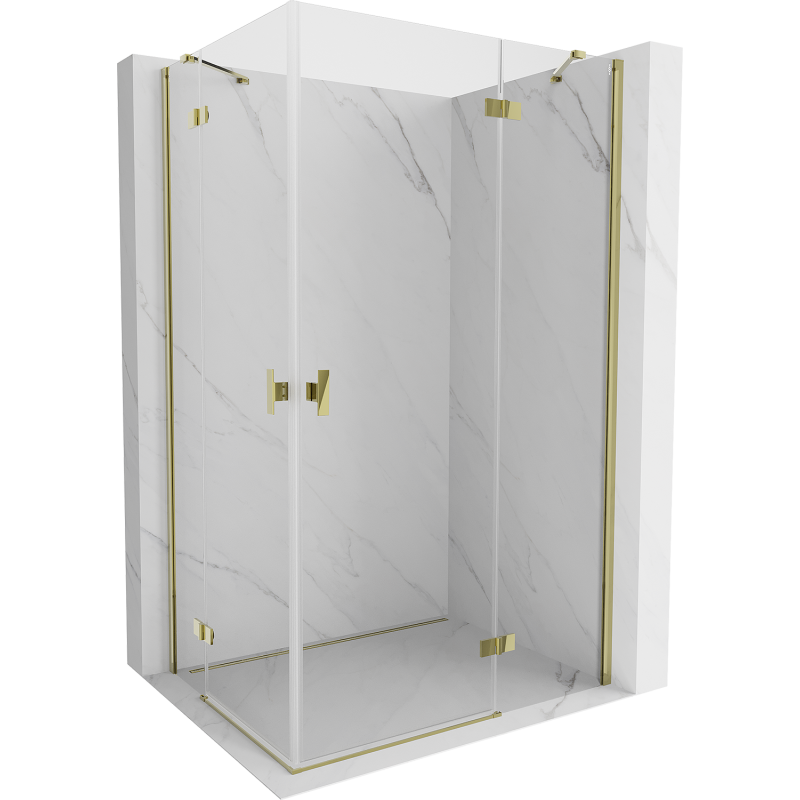 Mexen Mist-H Duo cabine de douche pivotante droite 75 x 100 cm, transparent, doré - 8A5-075L-100P-50-00