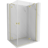Cabine de douche à ouverture duo Mexen Mist H 70 x 90 cm, transparent, or brossé - 8A5-070L-090P-55-00