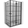 Mexen Mist-F Duo cabine de douche pliante droite 80 x 85 cm, grille noire, noir - 8A6-080L-085P-70-77