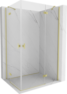 Mexen Mist-H Duo cabine de douche pivotante droite 80 x 120 cm, transparent, or brossé - 8A5-080L-120P-55-00