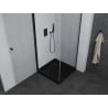 Cabine de douche pivotante Mexen Pretoria 80 x 80 cm, transparente, noire + receveur Flat, noir - 852-080-080-70-00-4070B