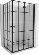 Mexen Mist-F Duo cabine de douche pliante droite 90 x 100 cm, grille noire, noire - 8A6-090L-100P-70-77