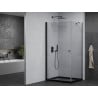 Mexen Pretoria cabine de douche pivotante 90 x 70 cm, transparent, noir + receveur Flat, noir - 852-090-070-70-00-4070B