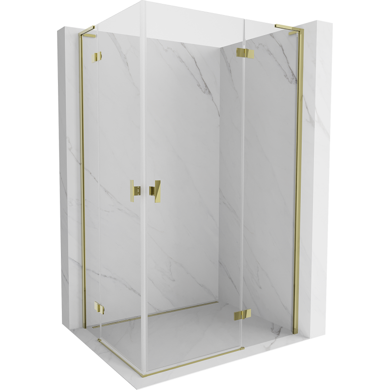 Mexen Mist-H L Duo cabine de douche pivotante droite 75 x 90 cm, transparent, doré - 8A5L-075L-090P-50-00