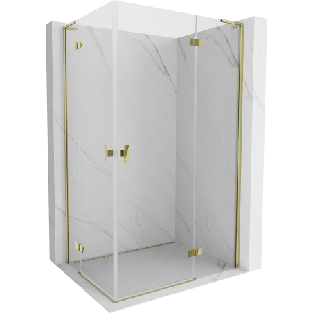 Mexen Mist-H L Duo cabine de douche pivotante droite 75 x 90 cm, transparent, doré - 8A5L-075L-090P-50-00