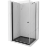 Mexen Pretoria cabine de douche pivotante 90 x 70 cm, transparent, noir + receveur Flat, noir - 852-090-070-70-00-4070B