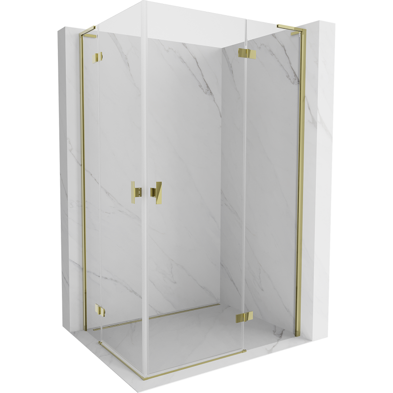 Mexen Mist-H L Duo cabine de douche coulissante droite 95 x 100 cm, transparent, dorée - 8A5L-095L-100P-50-00