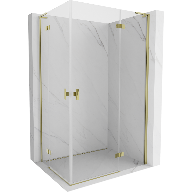 Mexen Mist-H L Duo cabine de douche pivotante 85 x 110 cm, transparent, or - 8A5L-085L-110P-50-00