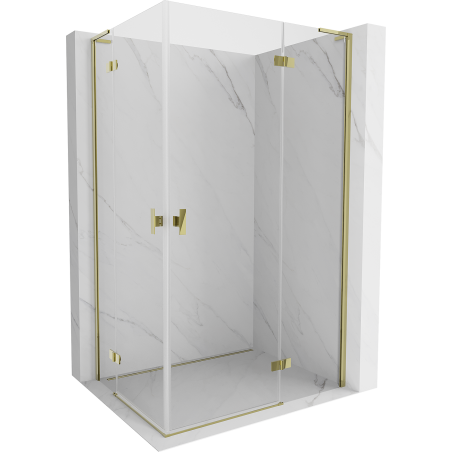 Mexen Mist-H L Duo cabine de douche pivotante 80 x 120 cm, transparent, or - 8A5L-080L-120P-50-00