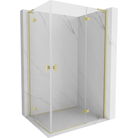 Mexen Mist-H L Duo cabine de douche pivotante droite 70 x 90 cm, transparent, or brossé - 8A5L-070L-090P-55-00