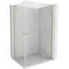 Mexen Mist-H L Duo cabine de douche pivotante 70 x 100 cm, transparent, or brossé - 8A5L-070L-100P-55-00