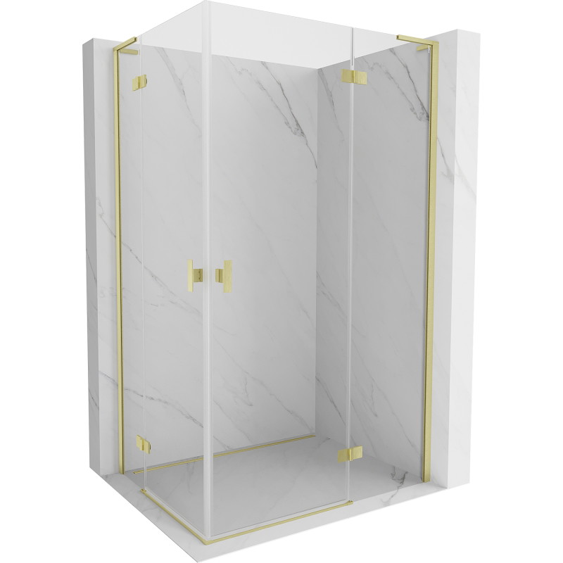 Mexen Mist-H L Duo cabine de douche pivotante droite 70 x 115 cm, transparent, or brossé - 8A5L-070L-115P-55-00