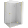 Mexen Mist-H L Duo cabine de douche pivotante 115 x 120 cm, transparent, or brossé - 8A5L-115L-120P-55-00