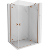 Mexen Mist H Duo cabine de douche pivotante 90 x 100 cm, transparent, cuivre brossé - 8A5-090L-100P-65-00