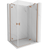 Mexen Mist-H Duo cabine de douche pivotante droite 100 x 105 cm, transparent, cuivre brossé - 8A5-100L-105P-65-00