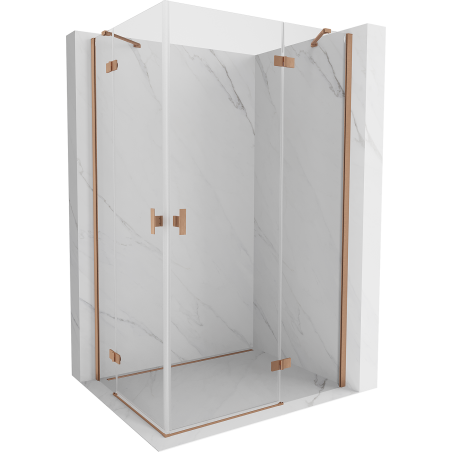 Mexen Mist-H Duo cabine de douche pivotante droite 100 x 110 cm, transparent, cuivre brossé - 8A5-100L-110P-65-00