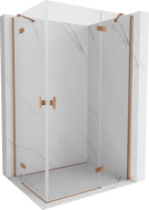Mexen Mist-H Duo cabine de douche pivotante droite 90 x 120 cm, transparent, cuivre brossé - 8A5-090L-120P-65-00