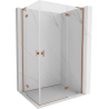 Mexen Mist-H L Duo cabine de douche pivotante 105 x 110 cm, transparent, cuivre brossé - 8A5L-105L-110P-65-00