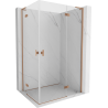 Mexen Mist-H L Duo cabine de douche pivotante droite 90 x 115 cm, transparent, cuivre brossé - 8A5L-090L-115P-65-00