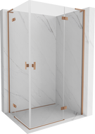 Mexen Mist-H L Duo cabine de douche à charnière droite 95 x 115 cm, transparent, cuivre brossé - 8A5L-095L-115P-65-00