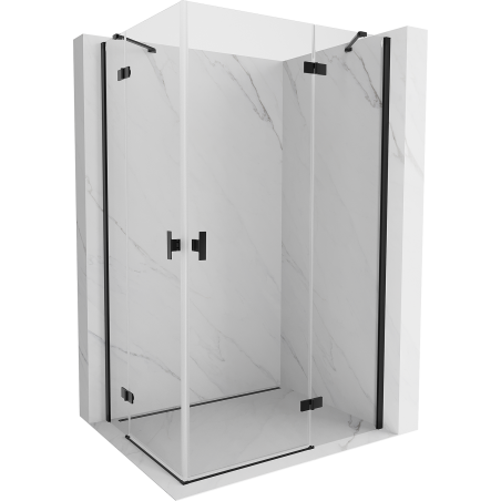 Mexen Mist-H Duo cabine de douche pivotante droite 85 x 90 cm, transparent, noir - 8A5-085L-090P-70-00