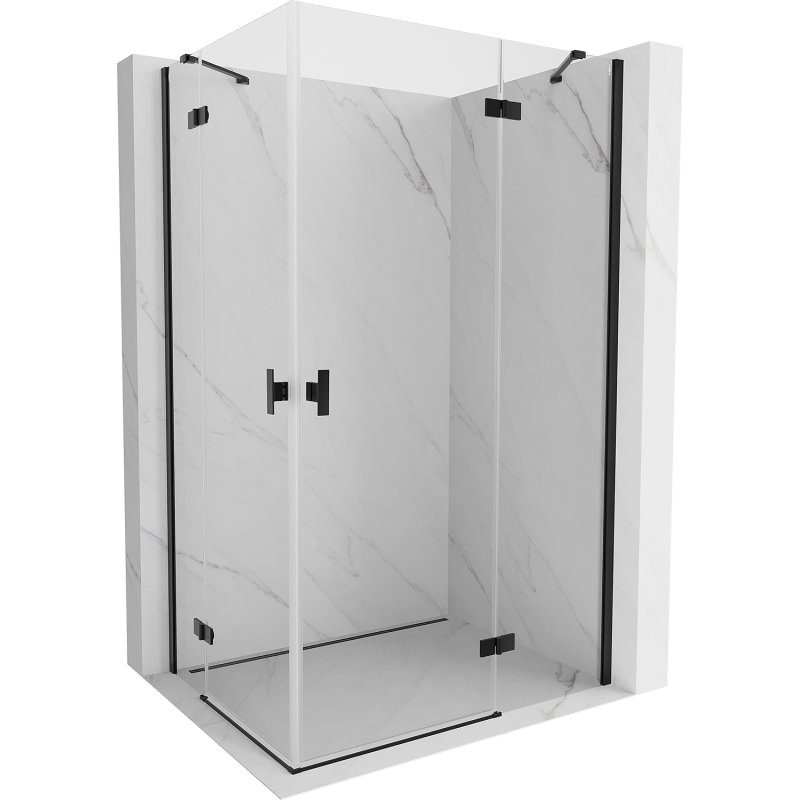 Mexen Mist H Duo cabine de douche pliante 70 x 100 cm, transparent, noire - 8A5-070L-100P-70-00