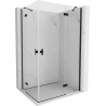 Mexen Mist H Duo cabine de douche pivotante 80 x 100 cm, transparent, noir - 8A5-080L-100P-70-00