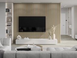 Mexen Lam-B lamelles murales 275 x 30 cm, panneau HDF 4 mm, placage technique, Chêne Sable - S100-275307-3015-001